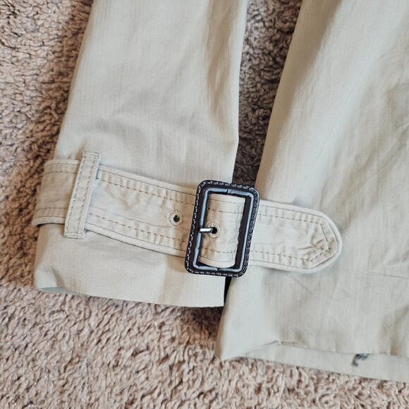 American Eagle Outfitters Trench Coat Womens Med Beige Double Breasted Belted - Picture 12 of 16
